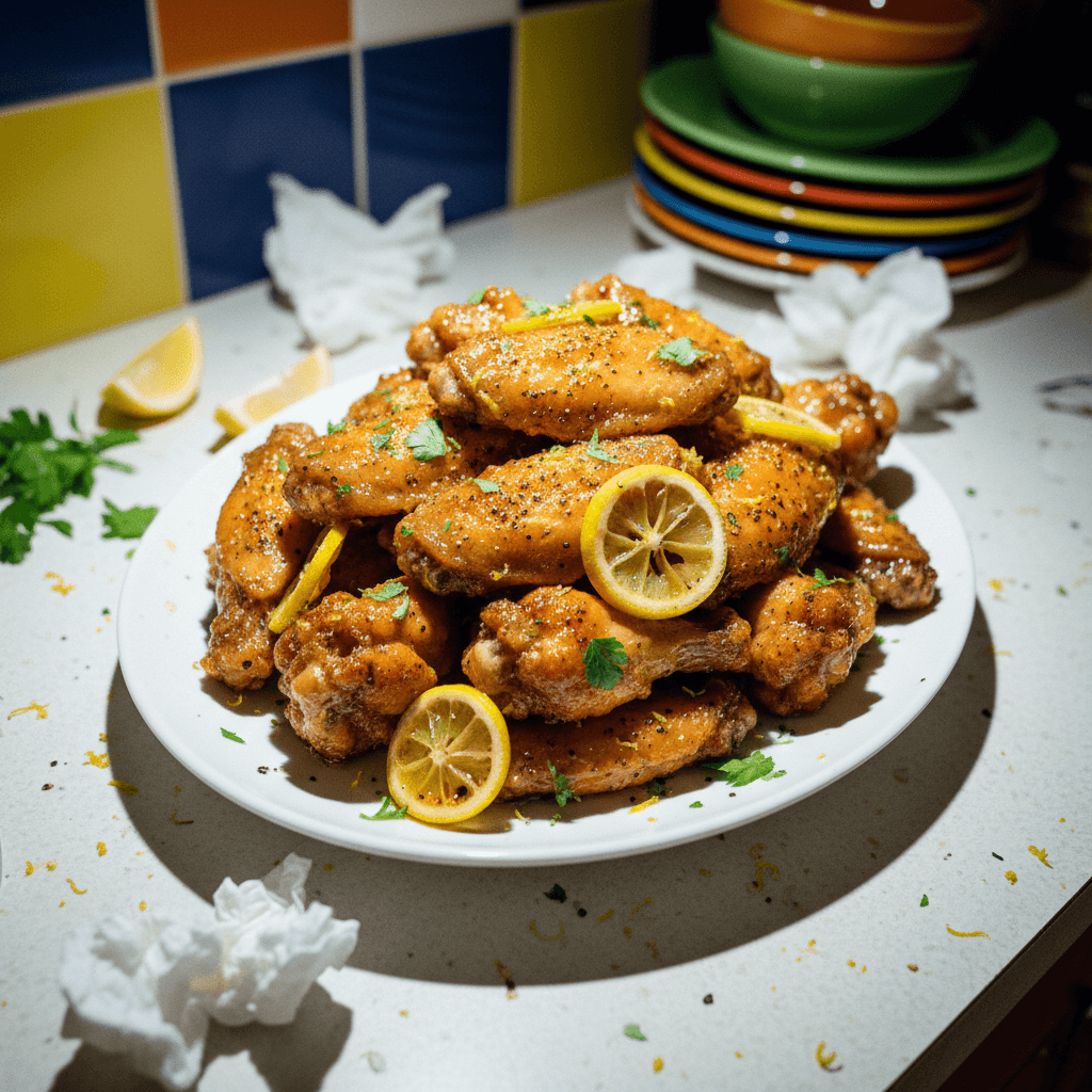 Fried Honey Lemon Pepper Chicken Wings