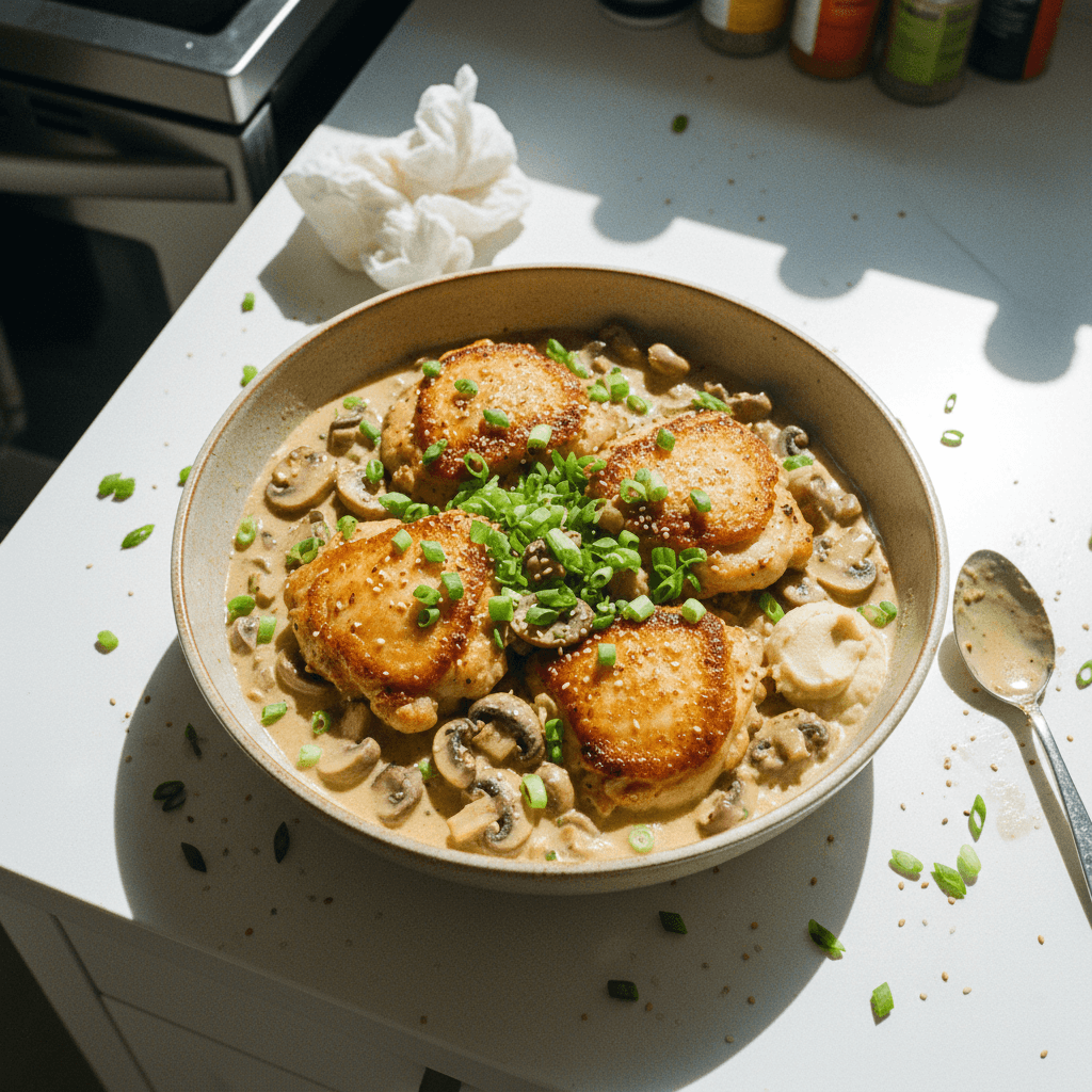 Super Creamy Miso Mushroom Chicken