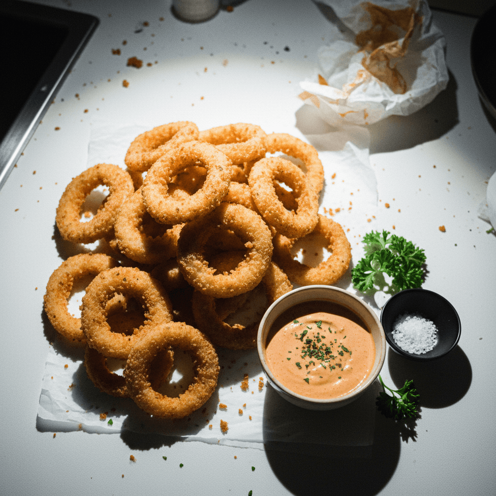 Crispy Onion Rings with Dipping Sauce