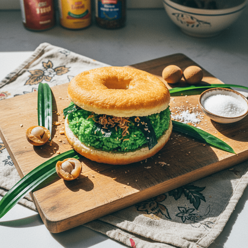 Bánh Tiêu Kẹp Xôi Lá Dứa