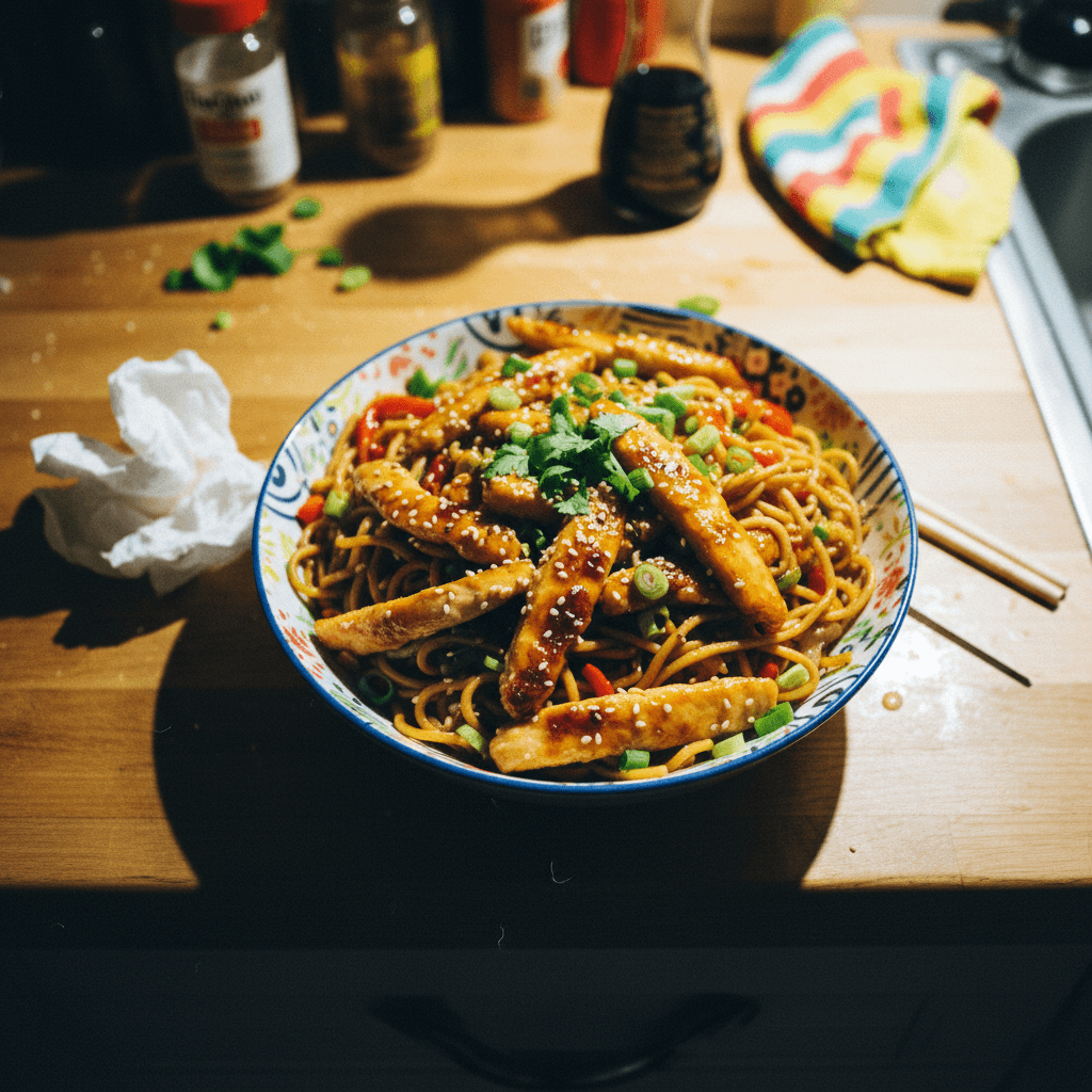 Honey Glazed Chicken Chow Mein