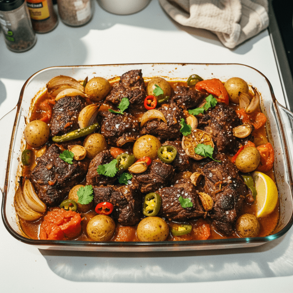 One Pan Slow-Baked Chuck Roast & Veggies w/ a TWIST