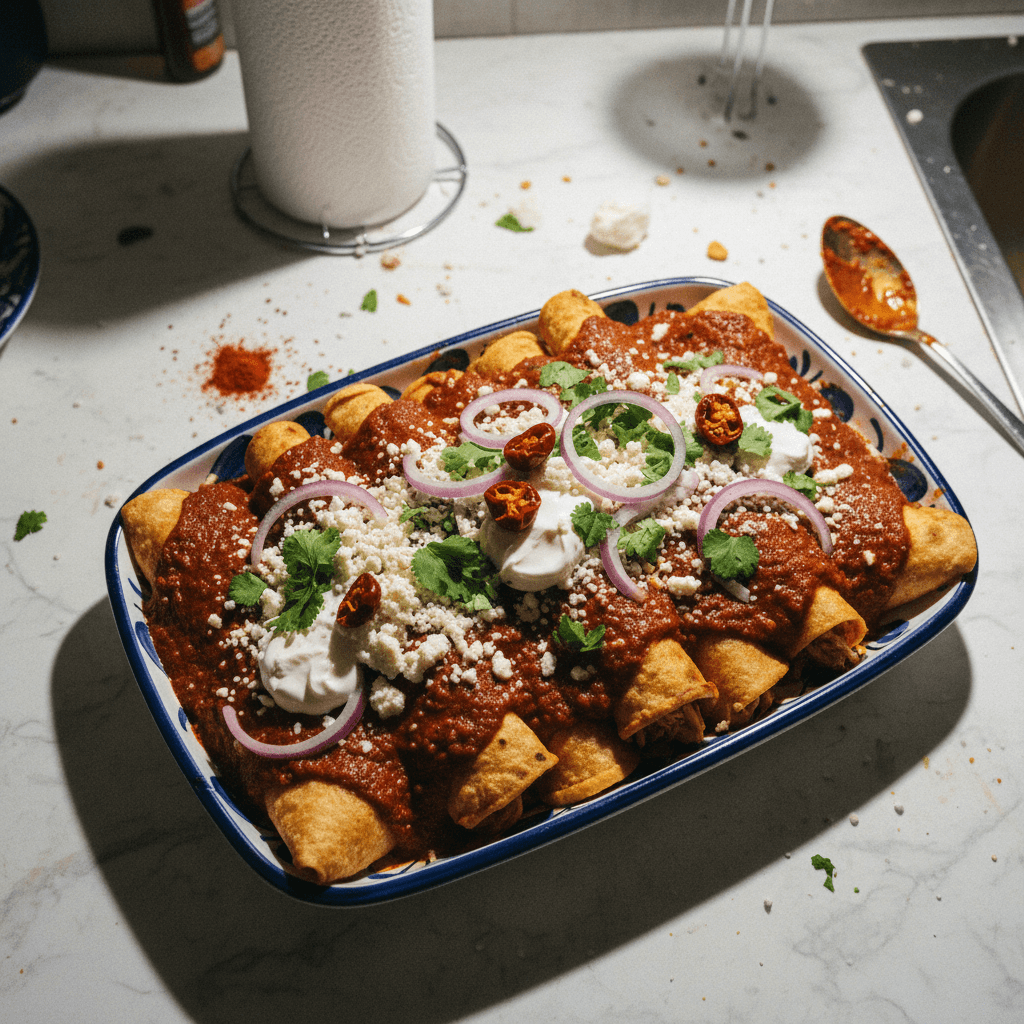 Enchiladas (with homemade Red Enchilada Sauce)