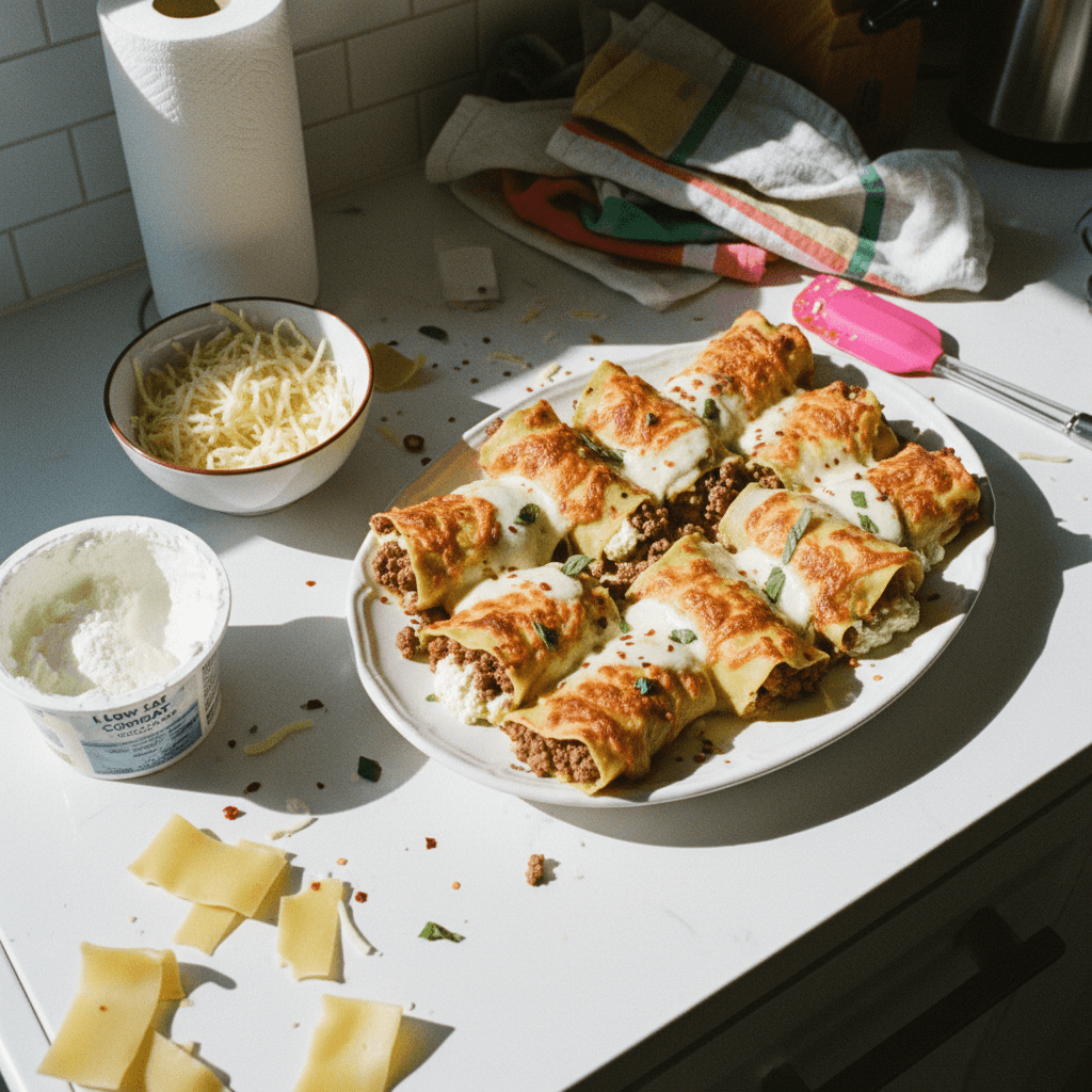 Handheld Cheesy Crispy Beef Lasagna Rolls