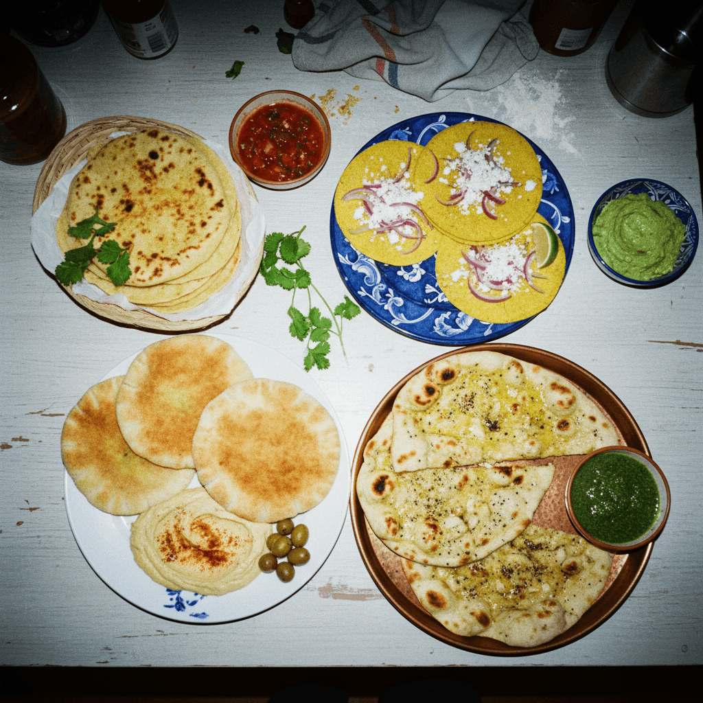Artisanal Flatbread Collection (Flour Tortillas, Corn Tortillas, Pita, Naan)