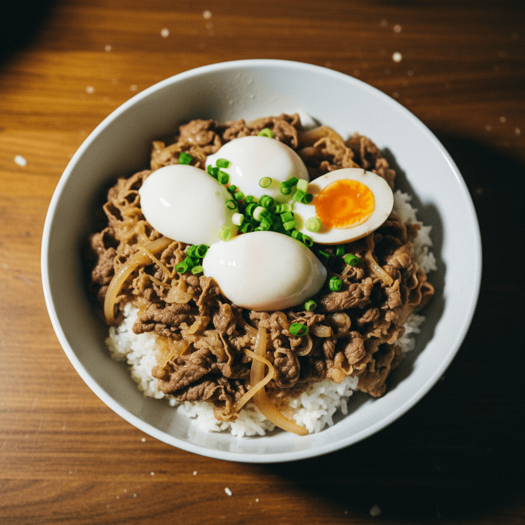 Lazy Sukiya Gyudon (Rice Cooker Hack)