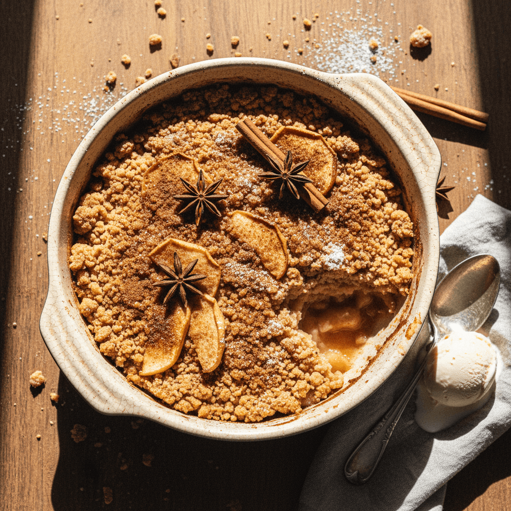 Spiced Apple Crumble with Cinnamon
