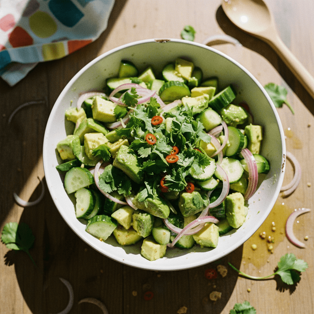 Fresh Avocado Cucumber Salad