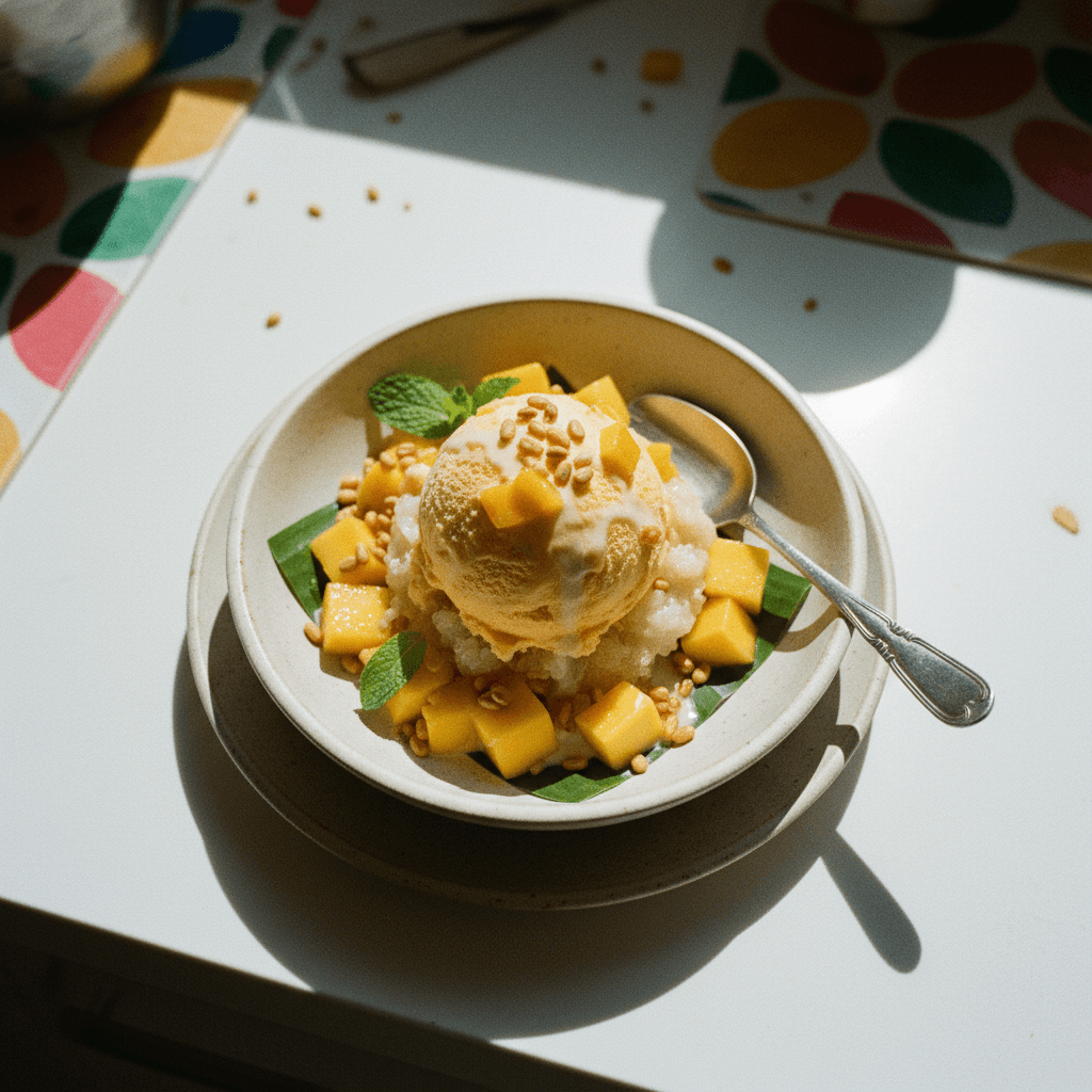 Mango Sticky Rice Ice Cream