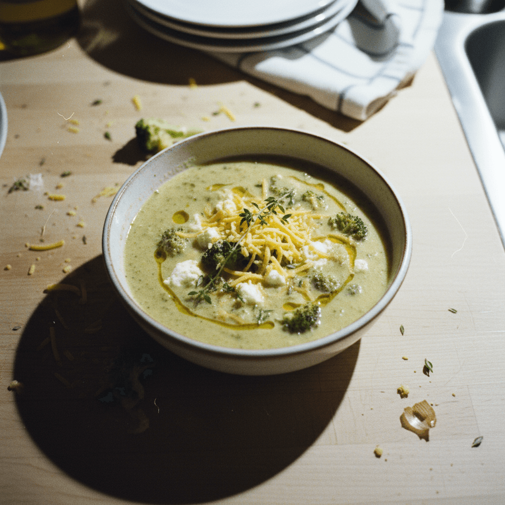 Creamy Roasted Feta and Broccoli Soup