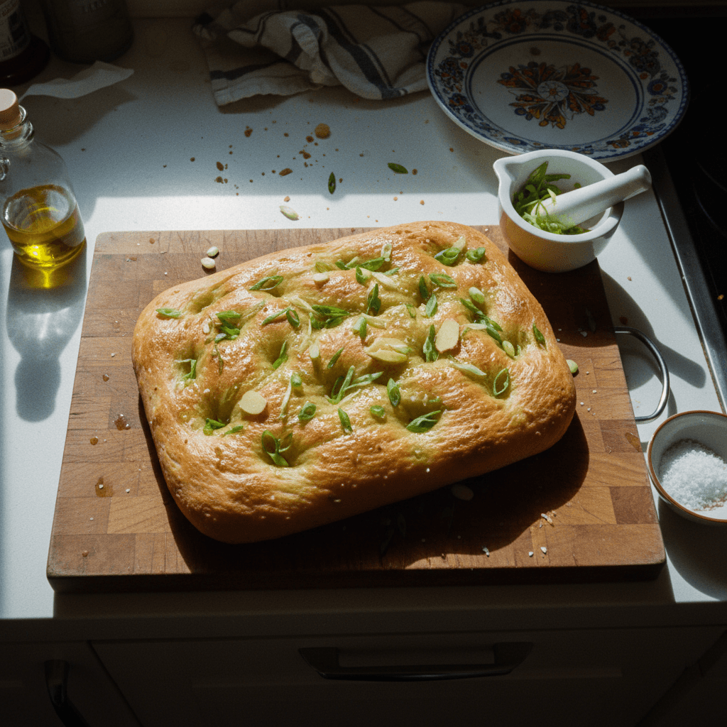 Focaccia (with spring onion oil)