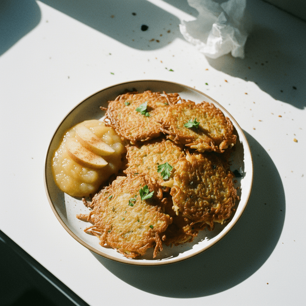 Classic Potato Latkes with Applesauce