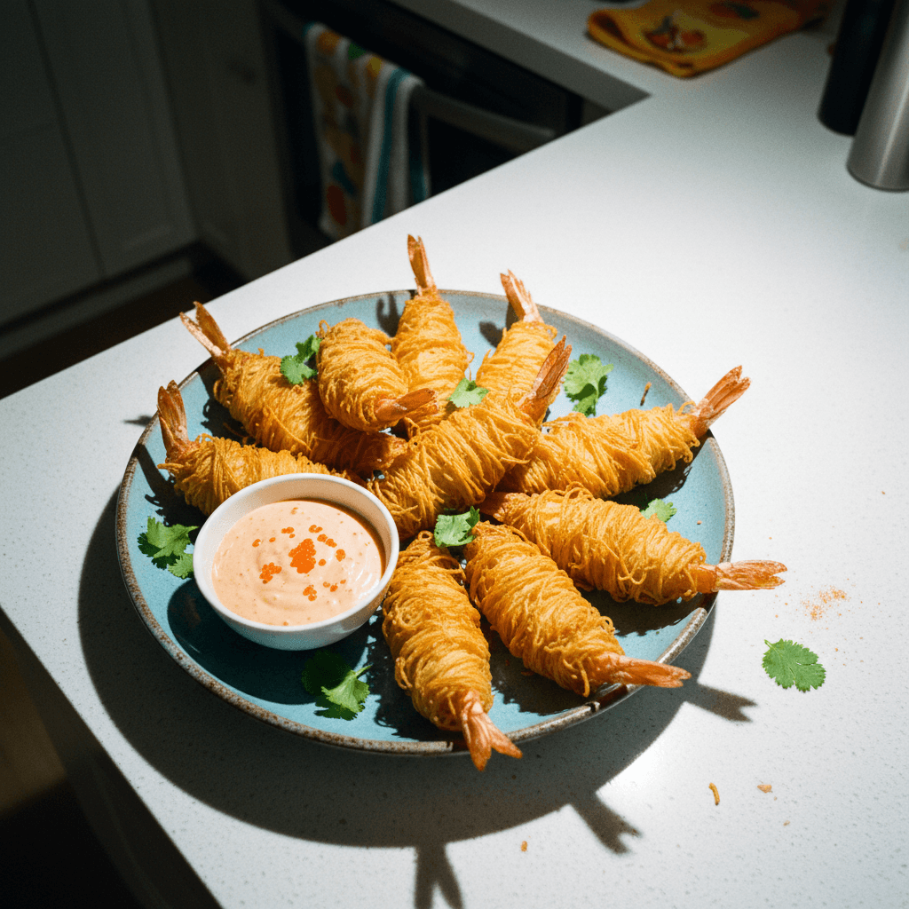 Koong Sarong (Deep-fried Prawns Wrapped with Vermicelli Noodles)