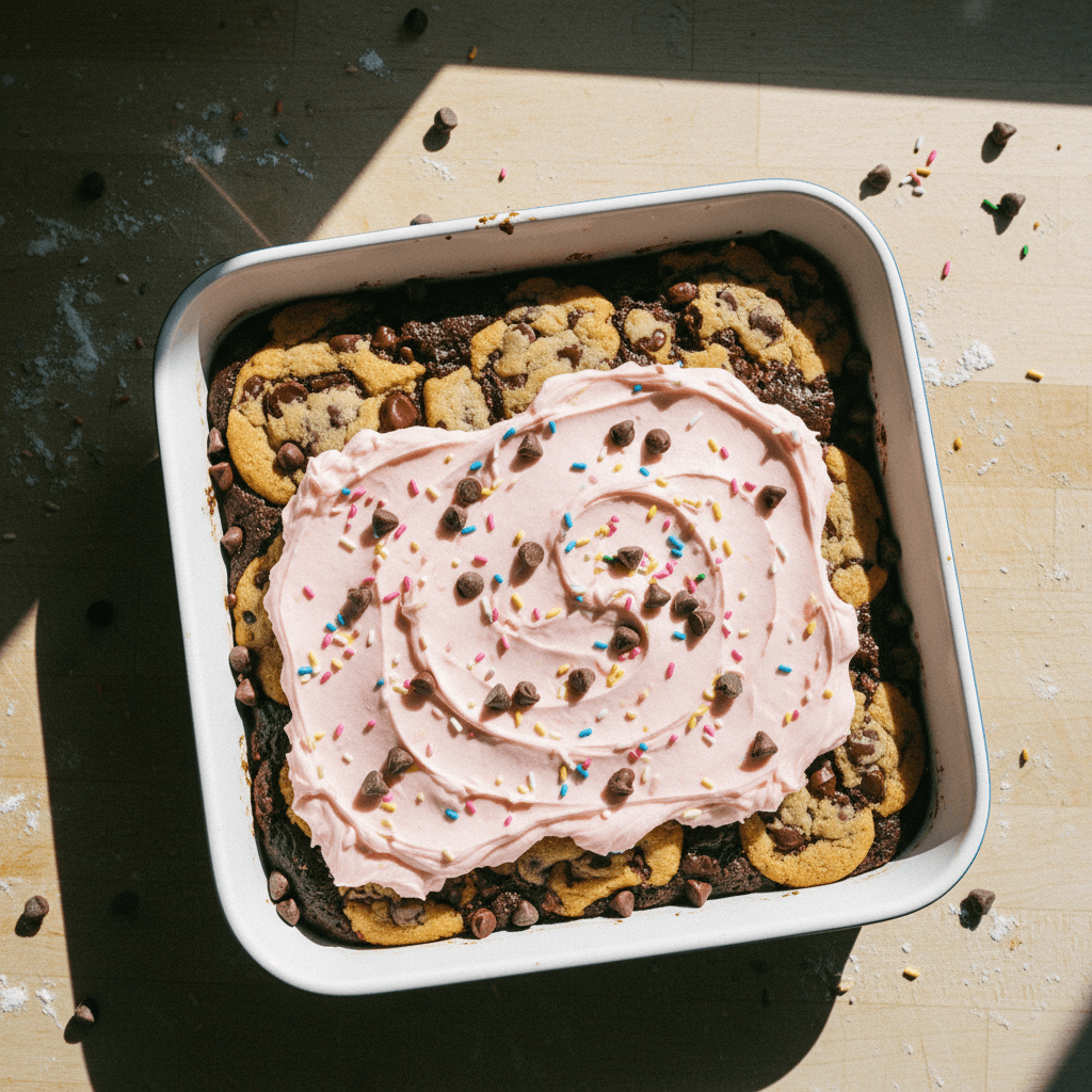 Brookies with Funfetti Buttercream