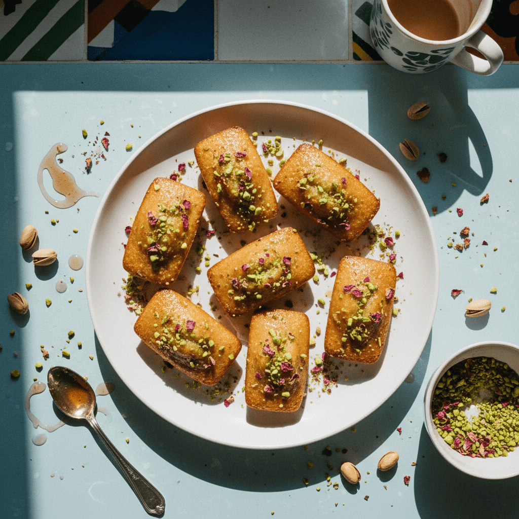 Pistachio Rosewater Financiers