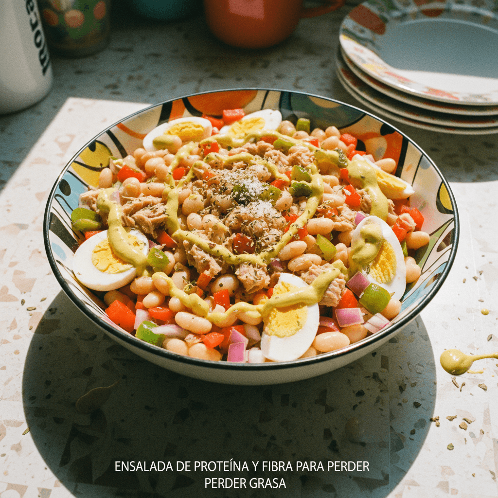 Ensalada de Proteína y Fibra para Perder Grasa