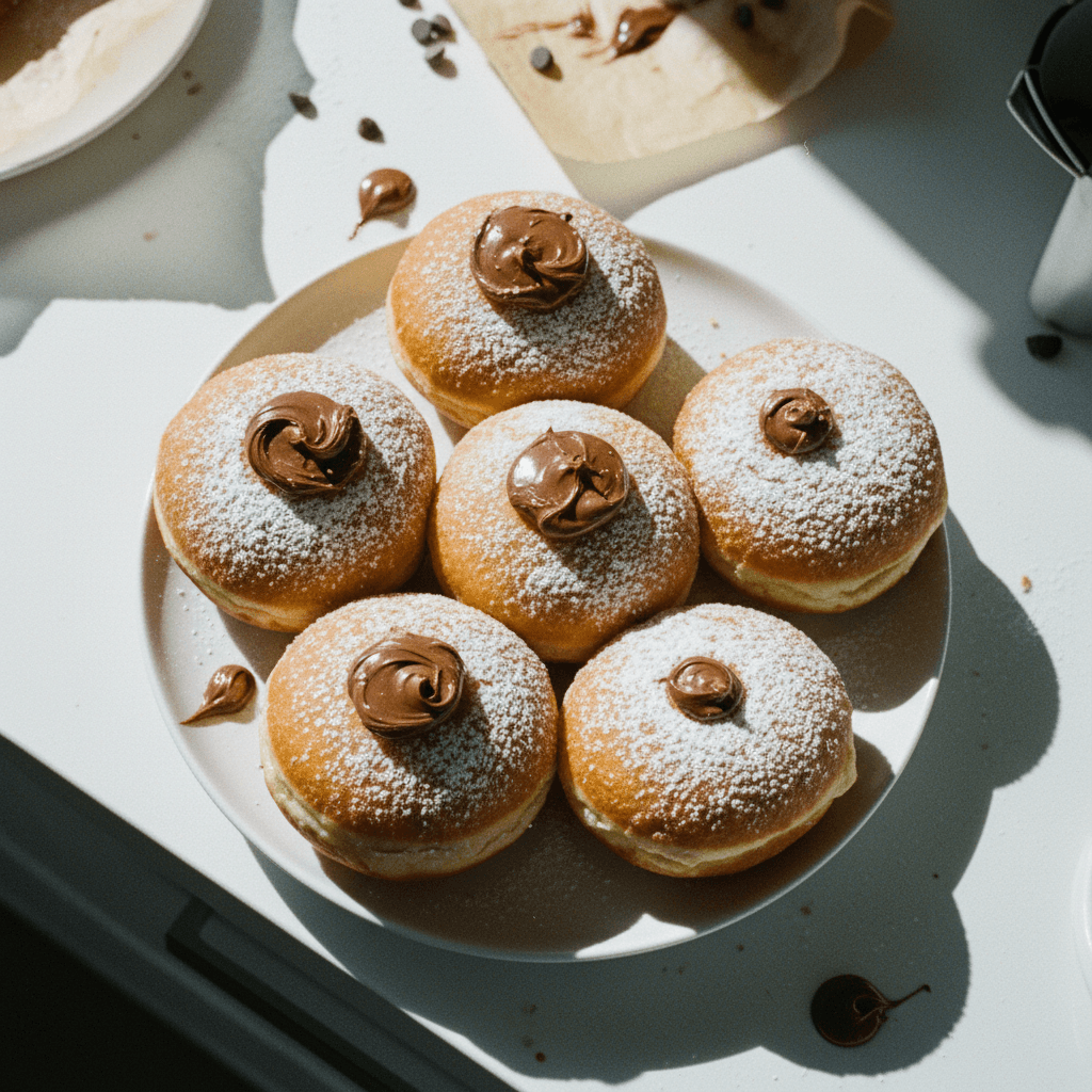 Sufganiyot (Chocolate Filled Doughnuts)