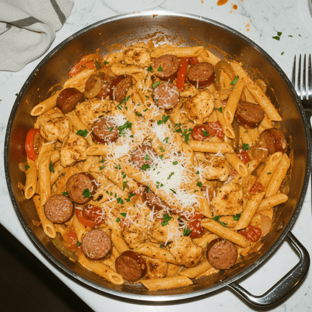 One Pan Creamy Cajun Chicken Pasta