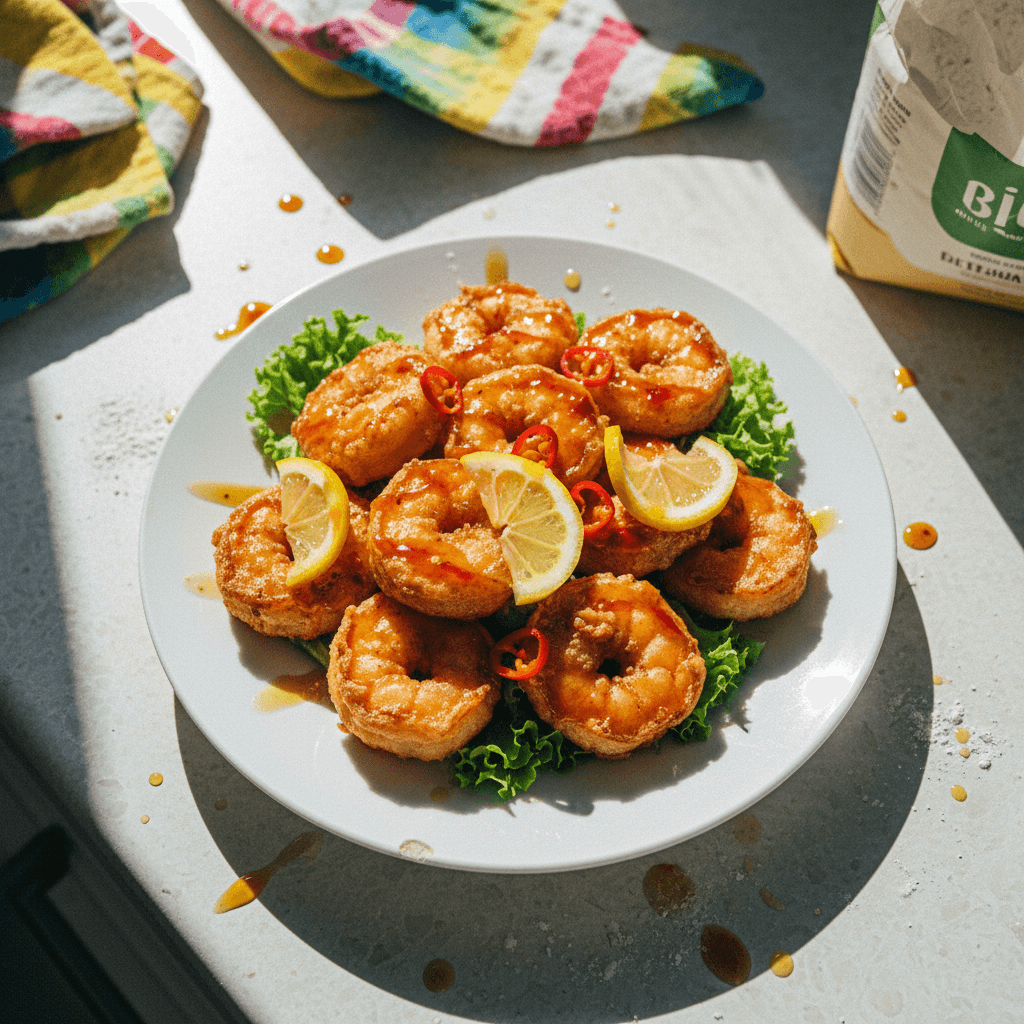 Hot Honey Lemon King Prawns