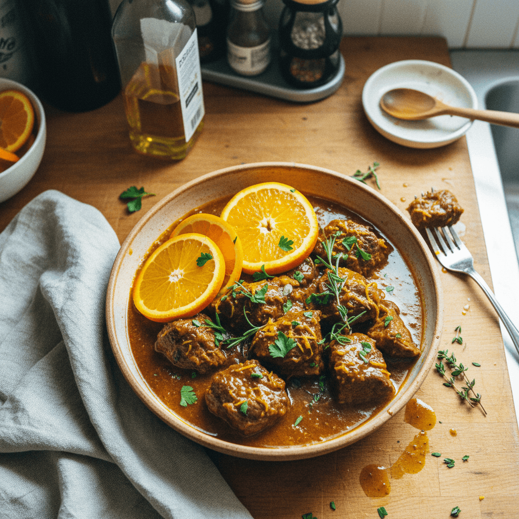 Citrus-Braised Beef with Garlic & Herbs