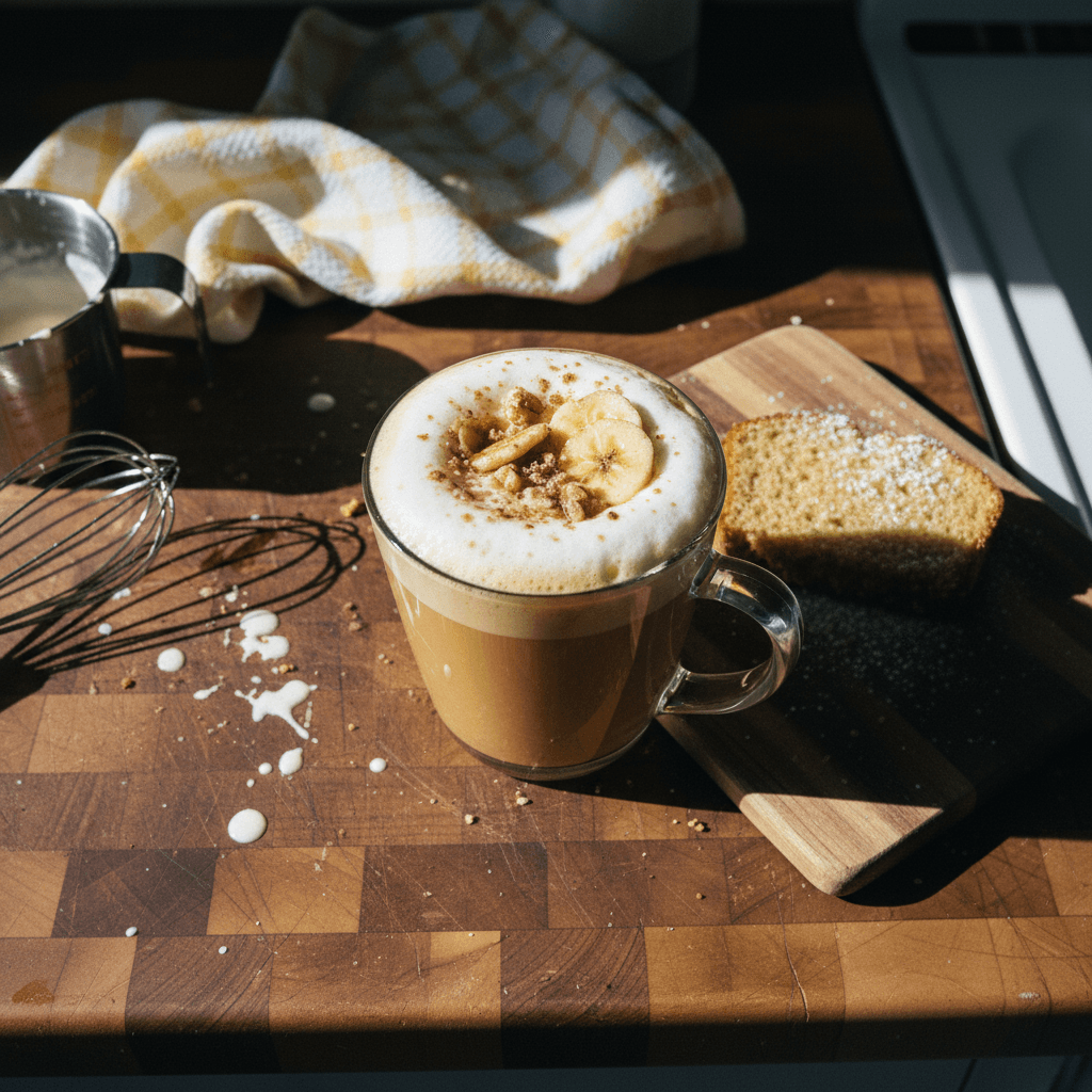 Banana Bread Latte with Vanilla Foam