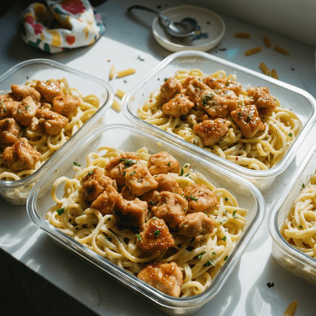 Honey Butter Chicken Alfredo Meal Prep