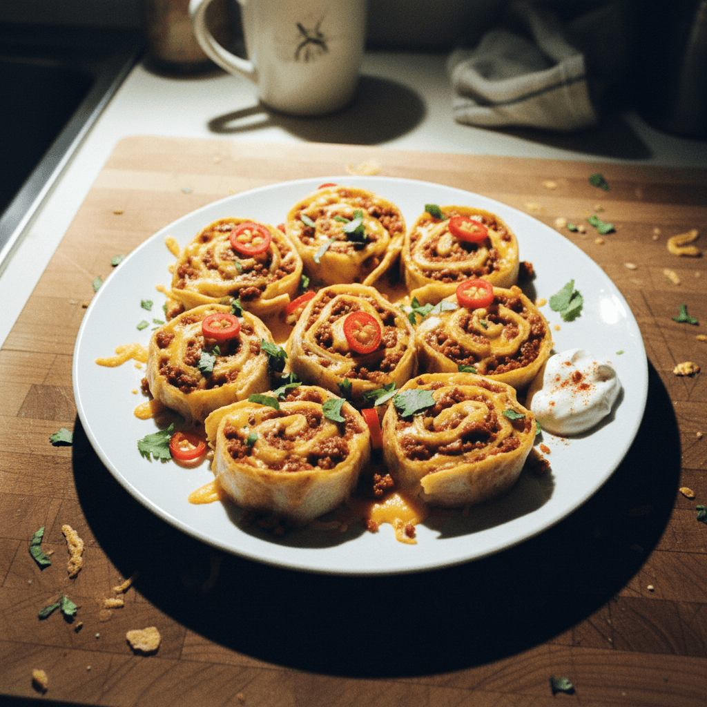 Cheesy Chorizo Tortilla Spiral