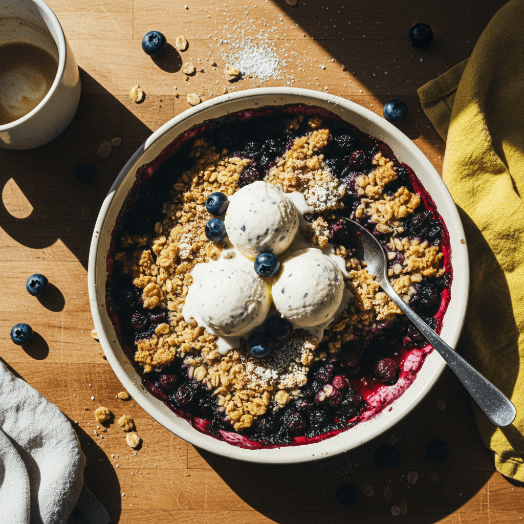 One-Bowl Blueberry Crisp (or Crumble)