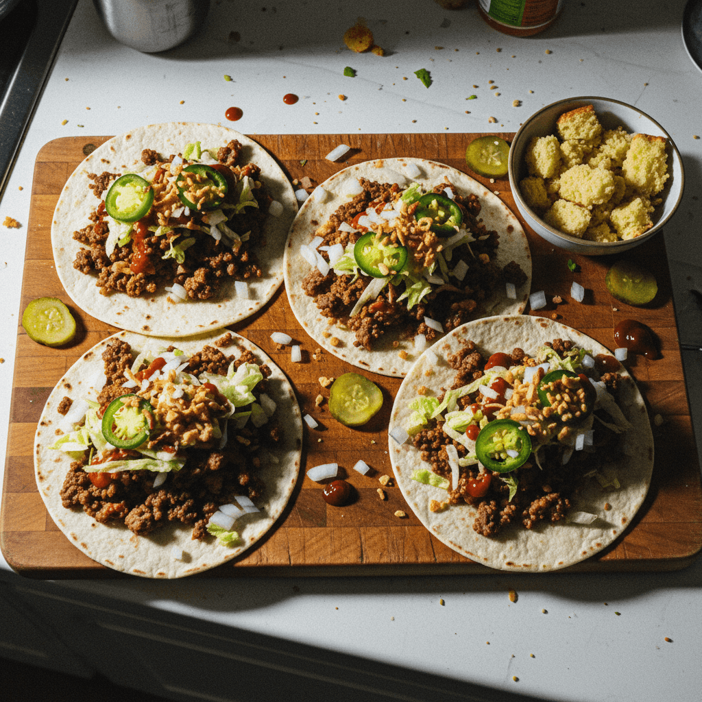 Spicy Ground Beef Street Tacos