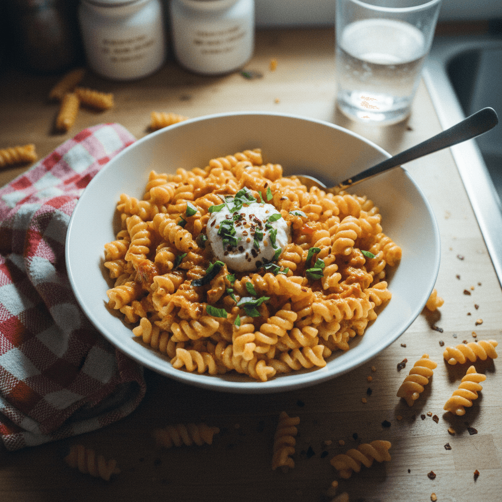 Spicy Creamy Roasted Red Pepper Pasta