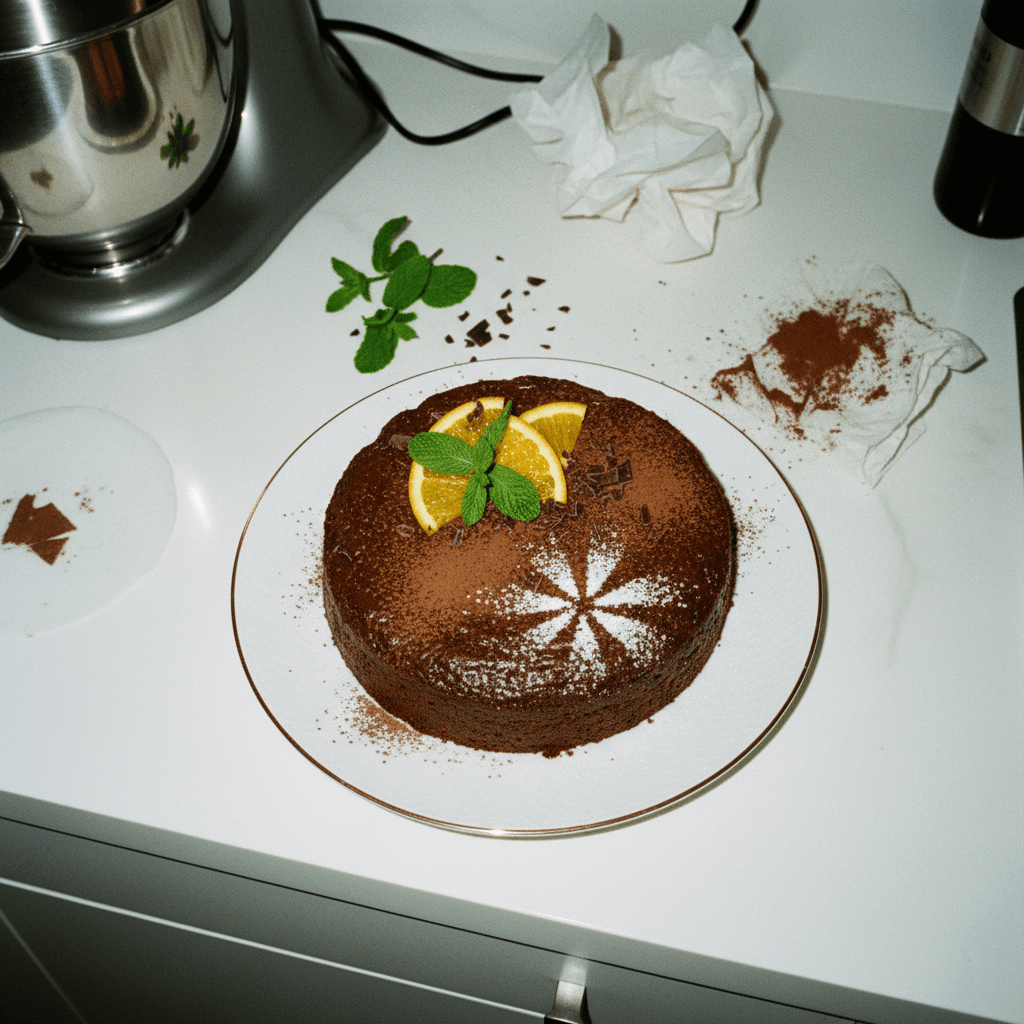 2-Ingredient Flourless Chocolate Cake (No-Bake Circular Pan Version)