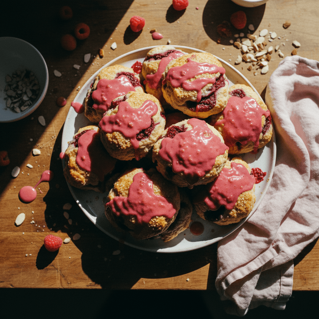 Layered Almond Paste Raspberry Scones
