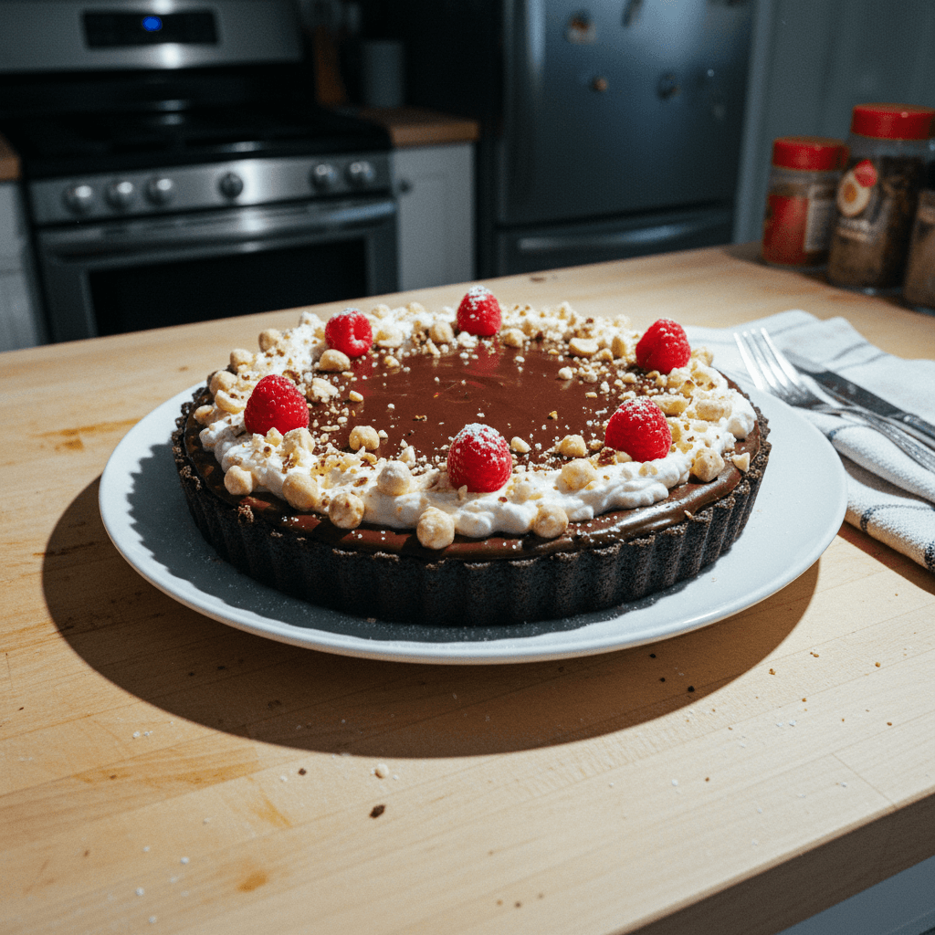 No-Bake Layered Chocolate Tart with Cream Cheese and Ganache