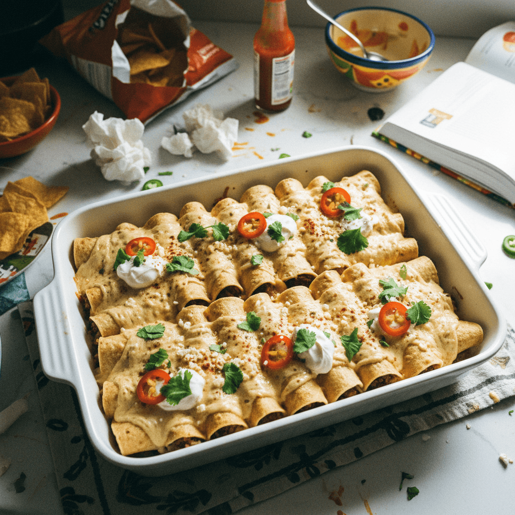 Creamy Chipotle Beef Enchiladas