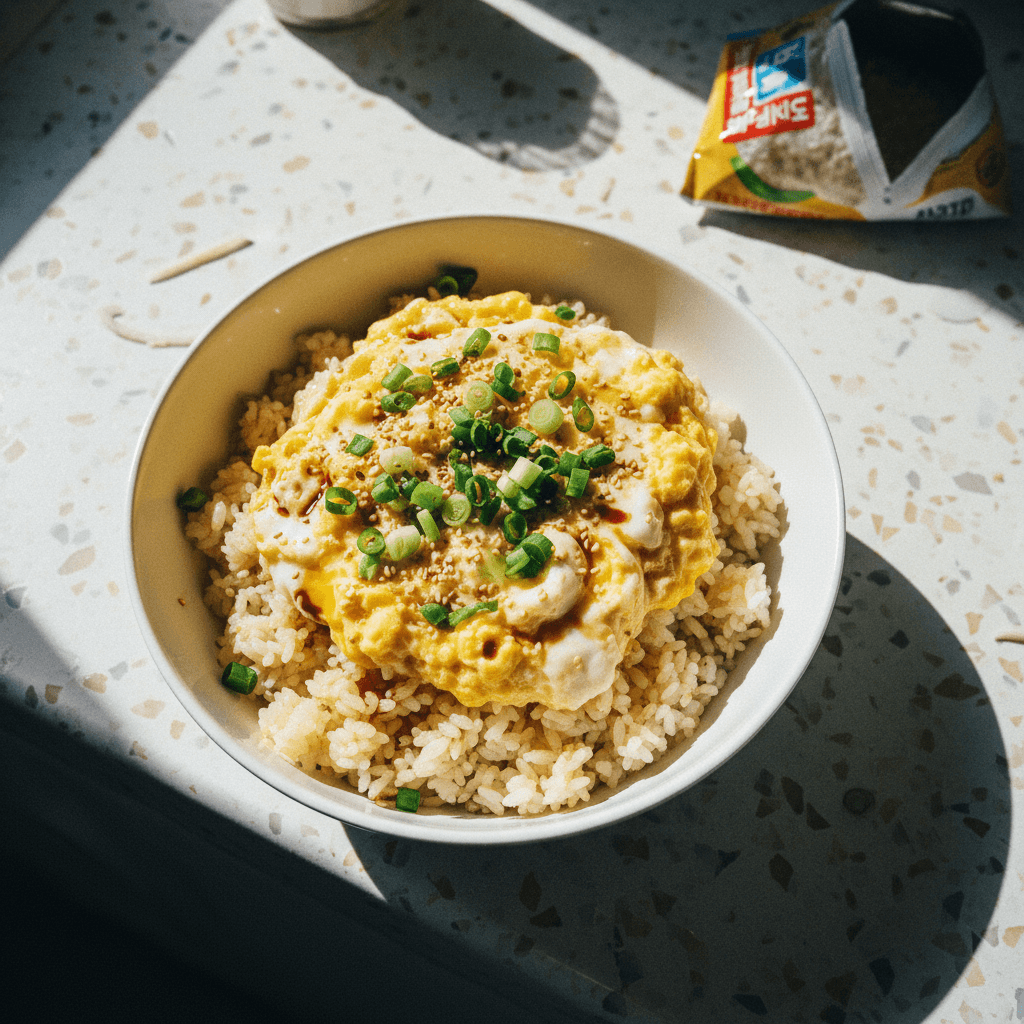 Savory Egg Drop Rice Bowl