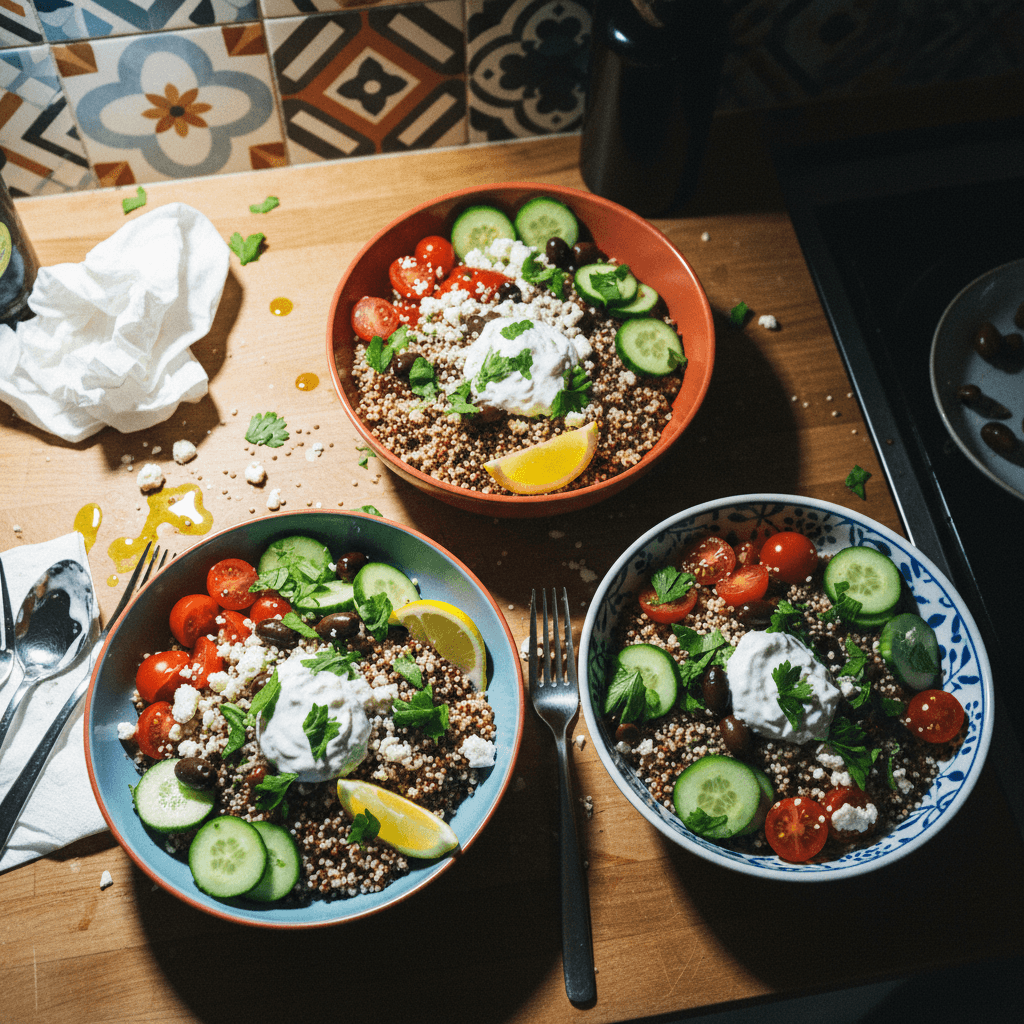 Speedy Mediterranean Quinoa Bowls