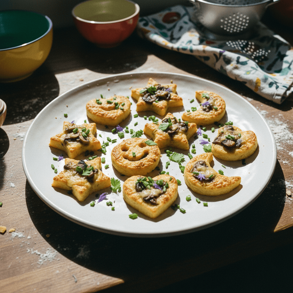 Mushroom and Cheese Fun Shapes