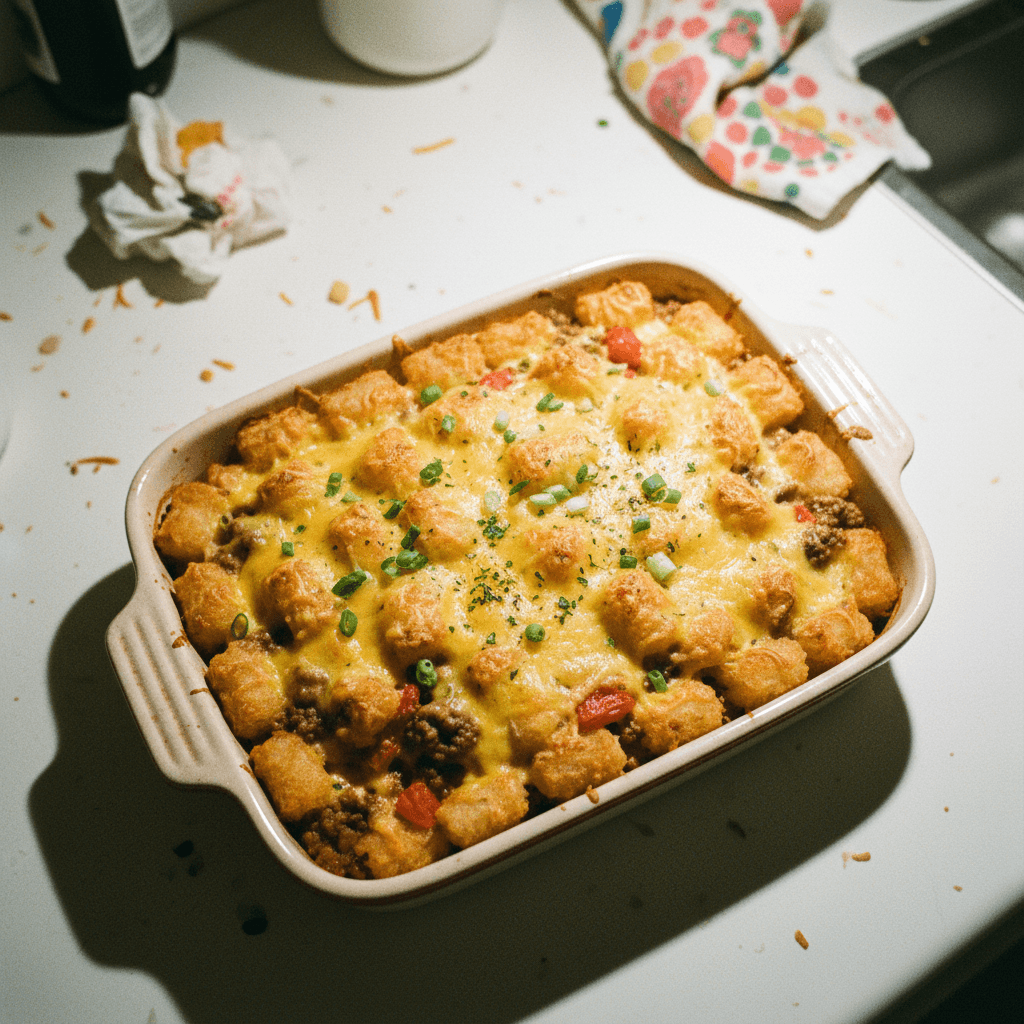 Cheesy Tater Tot and Beef Casserole