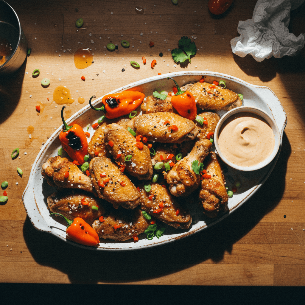 Salt and Scotch Bonnet Pepper Wings