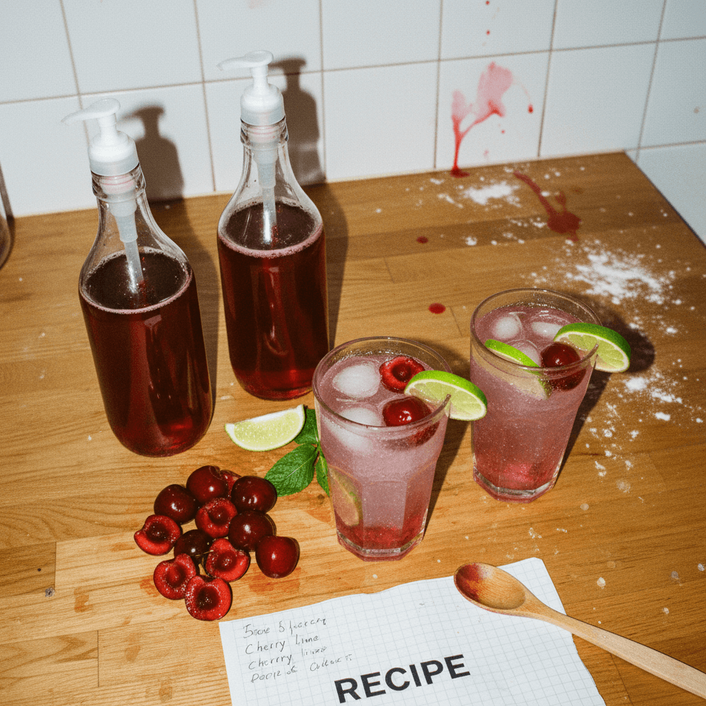 Homemade Cherry Lime Soda