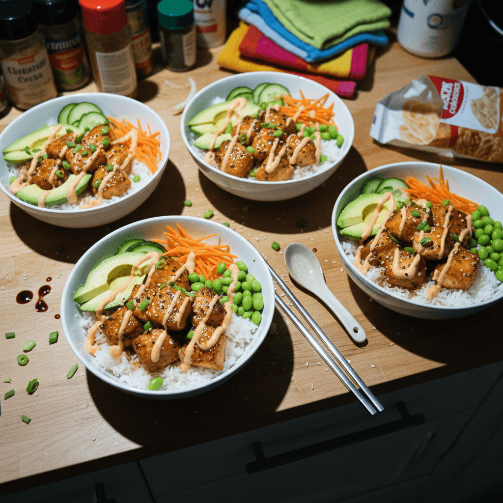 Sticky Miso Soy Glazed Salmon Bowls