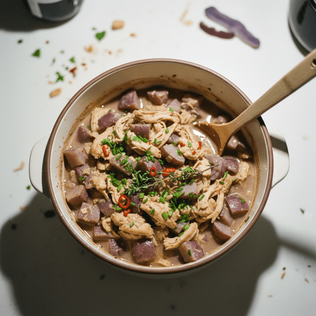 Slow Cooker Chicken & Purple Potato Stew