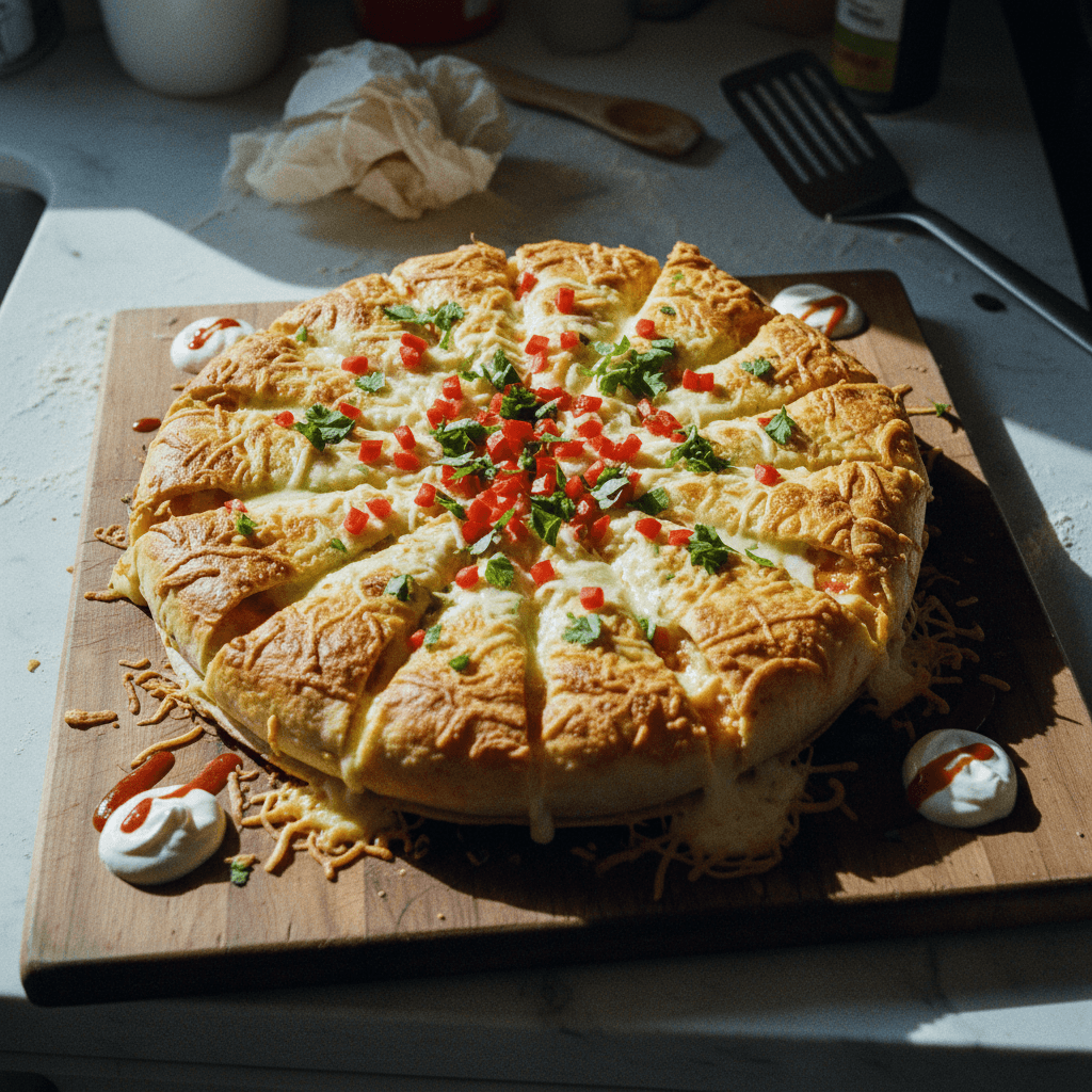 Cheesy Stuffed Tortilla Pie
