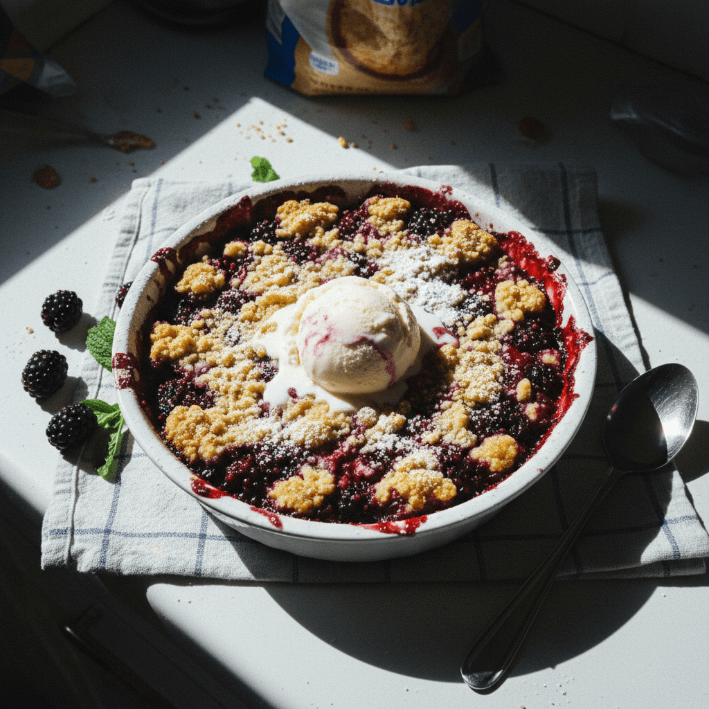Easy Blackberry Cake Mix Crumble