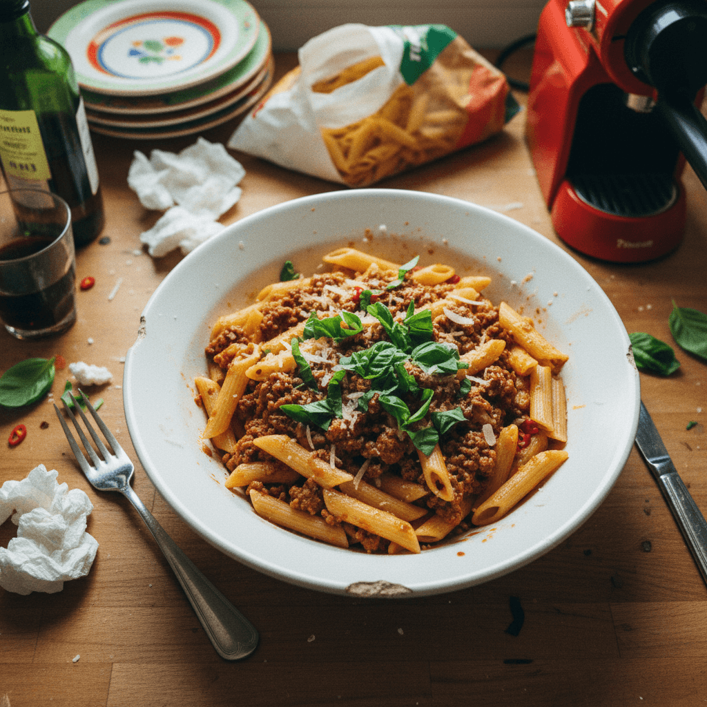 Penne with Meat Sauce