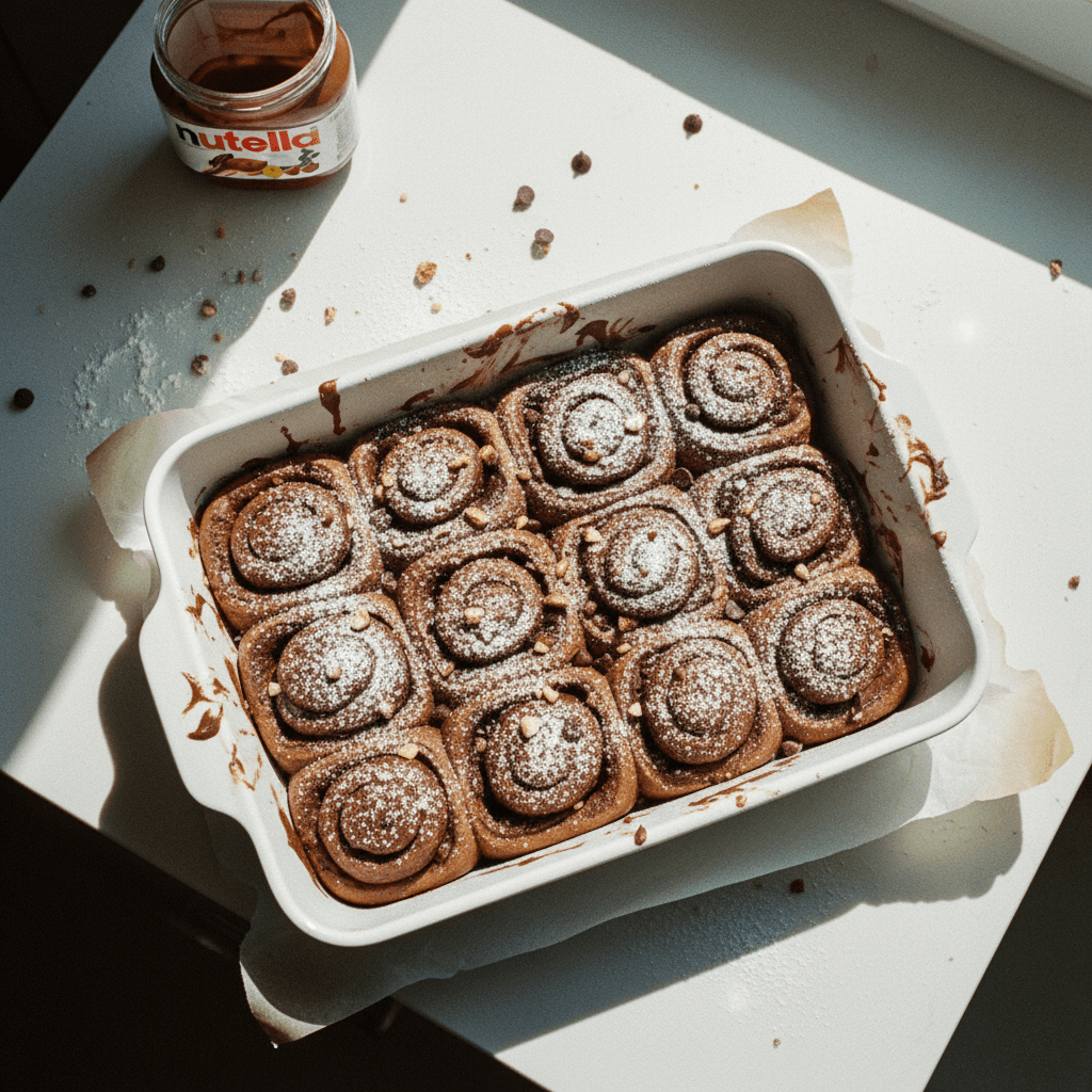 mini chocolate nutella cinnamon rolls