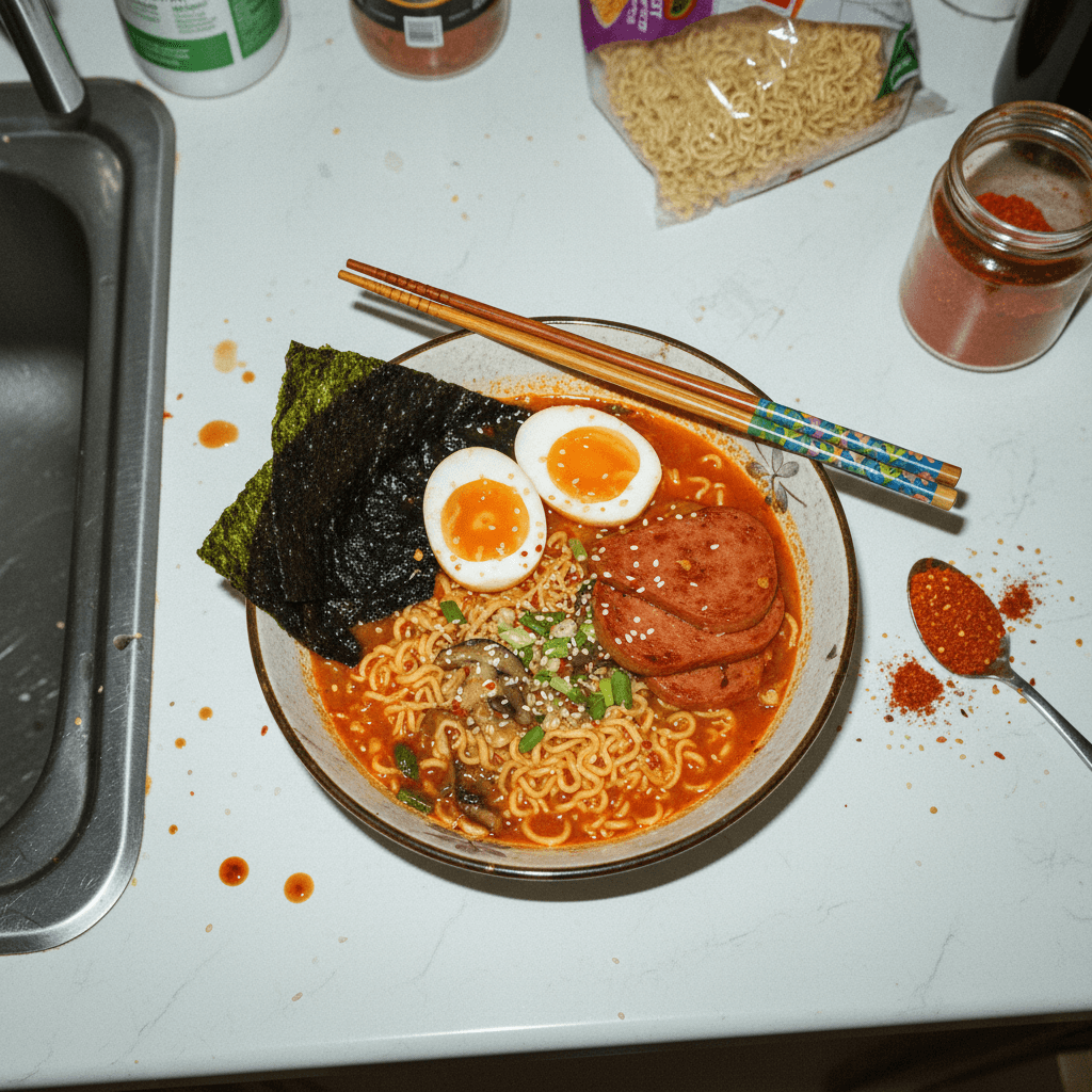 Spicy Homemade Instant Ramen