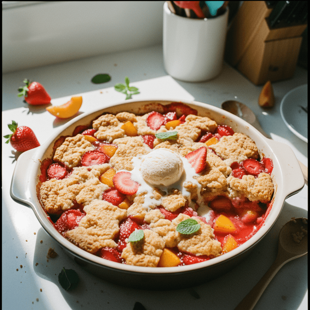 Strawberry Peach Cobbler