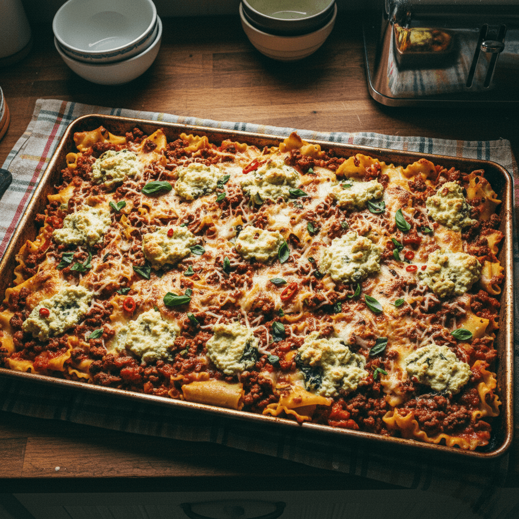 Sheet Pan Sloppy Lasagna