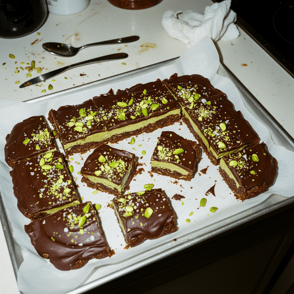 Chocolate Pistachio Nougat Bars